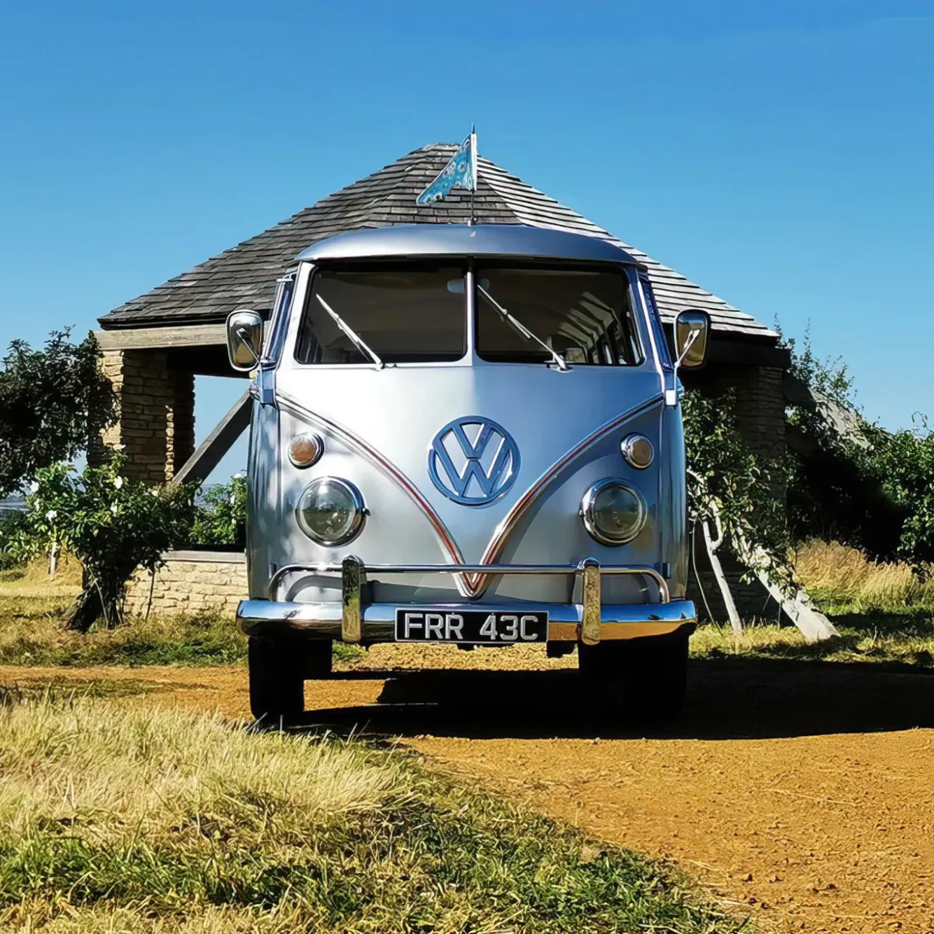 Vintage VW camper van hearse used by Life Funerals on the Isle of Wight